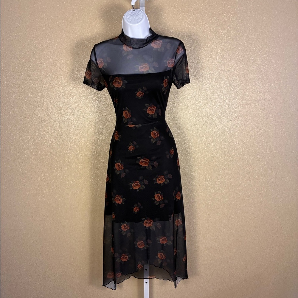 Elegant Black Floral Dress